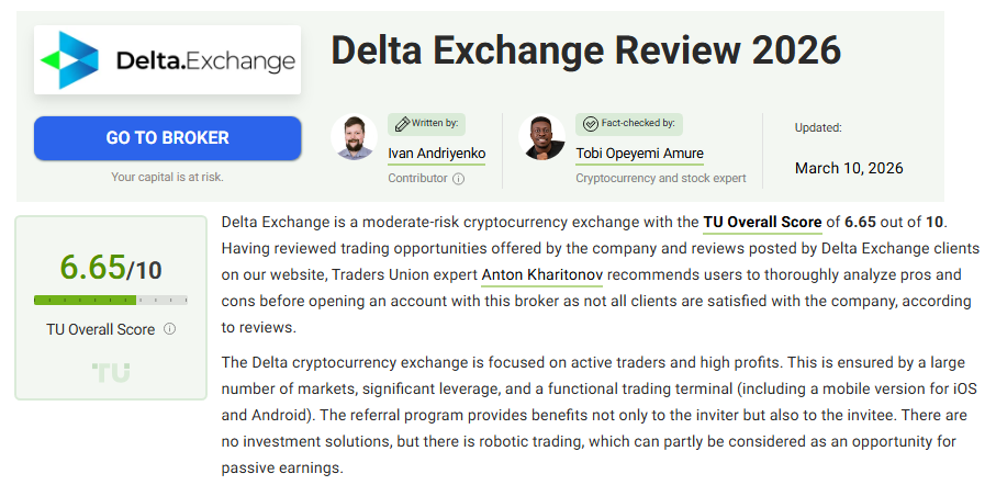 Delta Exchange Traders Union Review