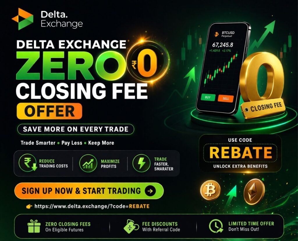 Delta Exchange Zero Closing Fee Offer